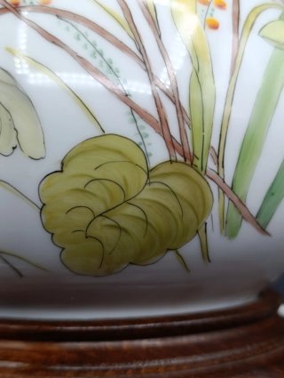 Lámpara de mesa porcelana pintada a mano