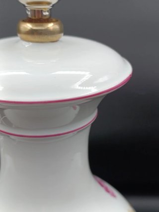 Lámpara de mesa porcelana pintada a mano