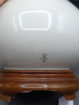 Lámpara de mesa porcelana pintada a mano