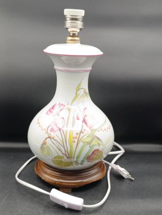 Lámpara de mesa porcelana pintada a mano