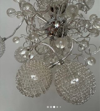 Lámpara moderna salón plata y cristal