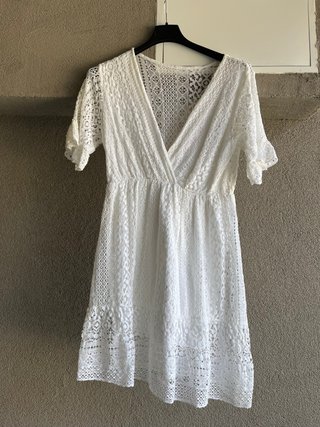 Copricostume bianco pizzo