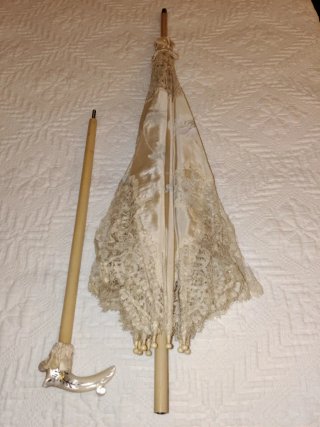 Sombrilla Victoriana Encaje Nácar