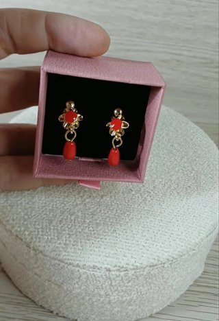 Pendientes Coralinas Cuba Nitas Chapado Oro