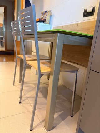 Mesa de cocina extensible cristal templado