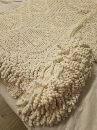 Colcha ganchillo beige