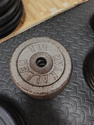 Discos de peso 10kg y mancuernas