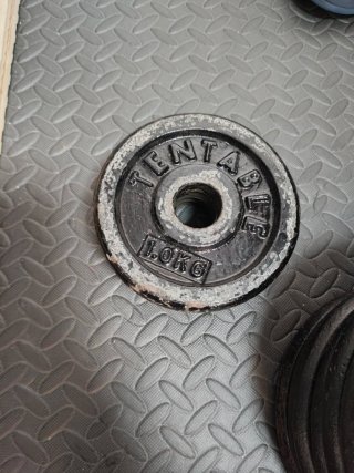 Discos de peso 10kg y mancuernas