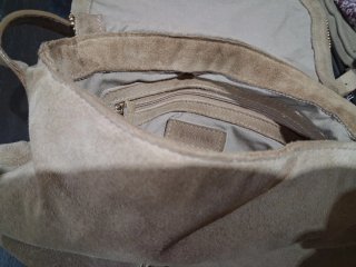 Bolso ante beige con pedrería