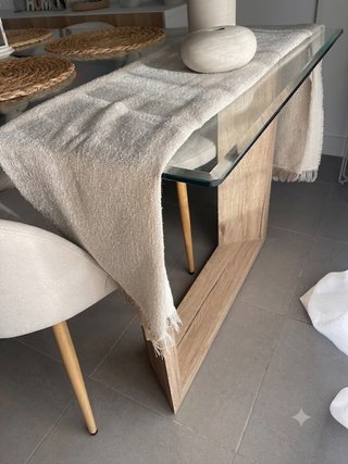 Mesa Comedor Cristal y Madera The Masie