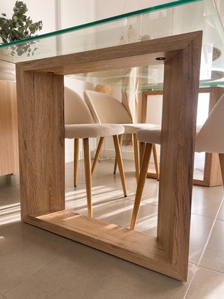 Mesa Comedor Cristal y Madera The Masie