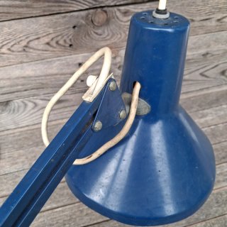 Lampada da scrivania vintage industriale blu