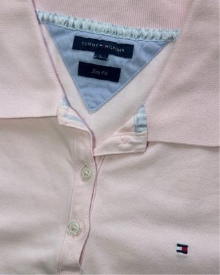Polo Tommy Hilfiger rosa pastel Slim Fit mujer