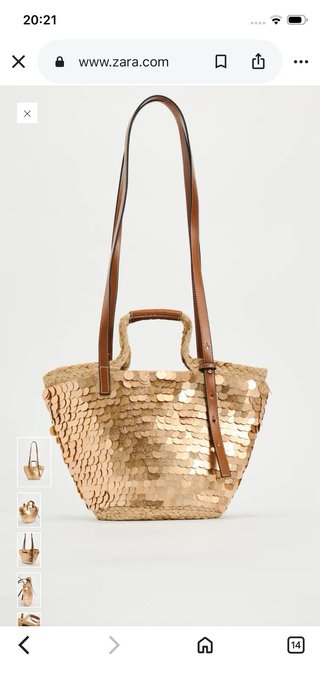 Bolso Zara Lentejuelas Doradas