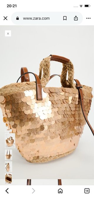 Bolso Zara Lentejuelas Doradas