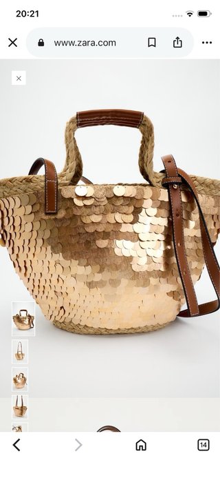 Bolso Zara Lentejuelas Doradas