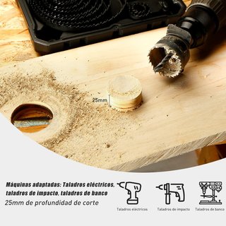 HYCHIKA juego sierras corona perforadoras madera
