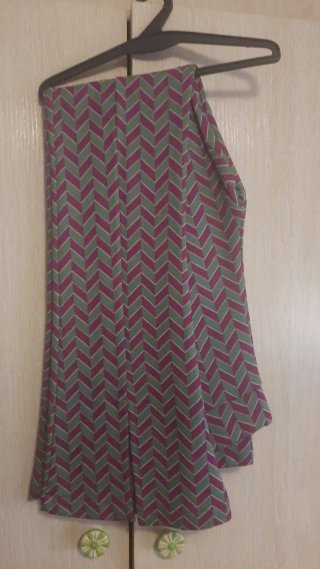 Pantalón campana verde y morado