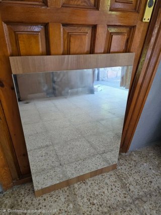 Espejo pared madera y cristal