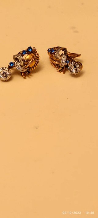 Pendientes Oro de 18k Zafiros y Diamantes