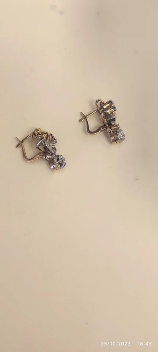 Pendientes Oro de 18k Zafiros y Diamantes