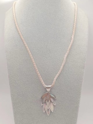 Collana vintage argento 925 foglia madreperla