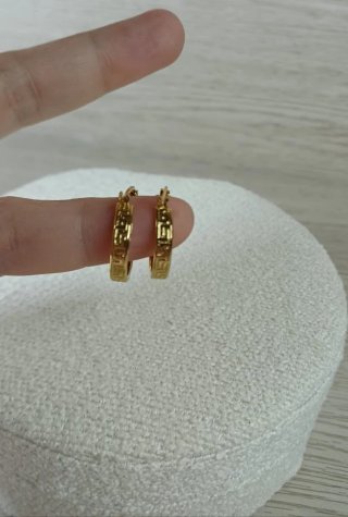 Pendientes aro oro 18k grecas