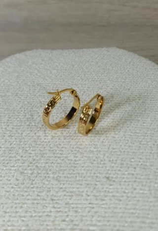 Pendientes aro oro 18k grecas