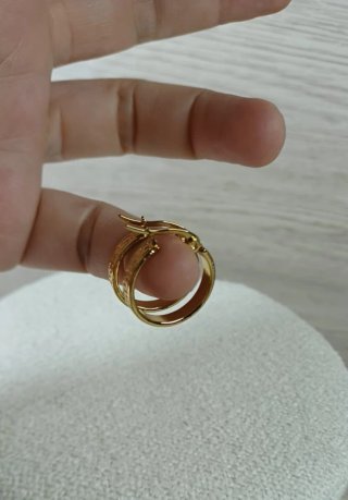 Pendientes aro oro 18k grecas