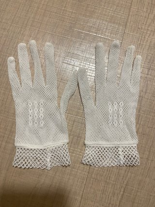 Guantes Comunión Niña Encaje Blanco roto