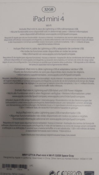 iPad mini 4 con custodia rossa e scatola originale