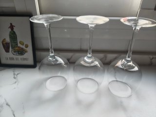 Juego de 3 copas de vino de cristal