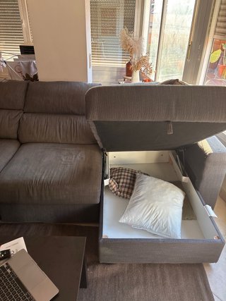Sofá Chaise Longue IKEA Eskilstuna 3 Plazas Gris