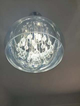 Lámpara de techo moderna plata y cristal