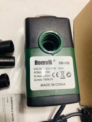 Bomba Sumergible Homvik 25W 1500L/h