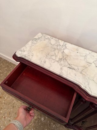 Taquillón madera con mármol