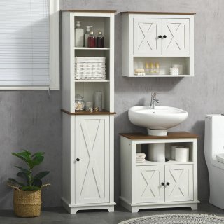 Mueble bajo lavabo madera y mimbre