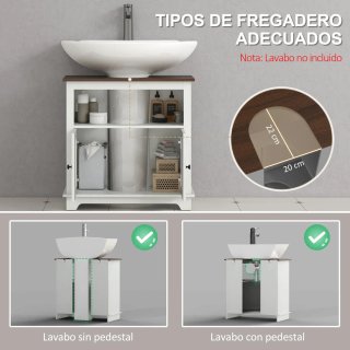 Mueble bajo lavabo madera y mimbre