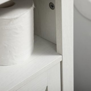 Mueble bajo lavabo madera y mimbre