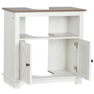 Mueble bajo lavabo madera y mimbre