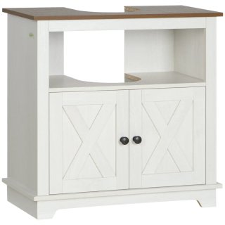 Mueble bajo lavabo madera y mimbre