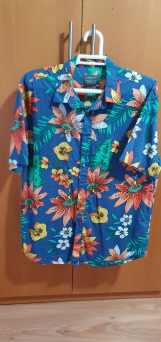 Camisa floral azul Primark Talla L