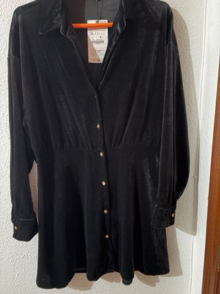 Vestido pana negro Zara Talla XL