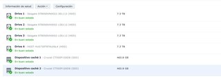 Synology DS918+  16GB RAM, 2x512 GB SSD y 4x8TB HD