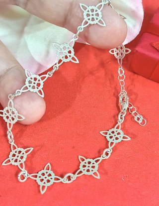 Amuleto Pulsera Plata 925 Nudos de Bruja