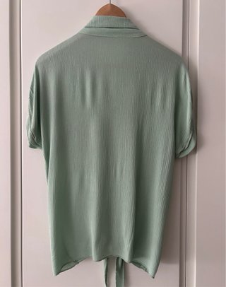 Blusa verde agua oversize fluida Talla S