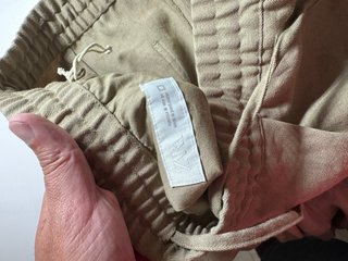 Pantalón Zara Lino Algodón Beige Talla M