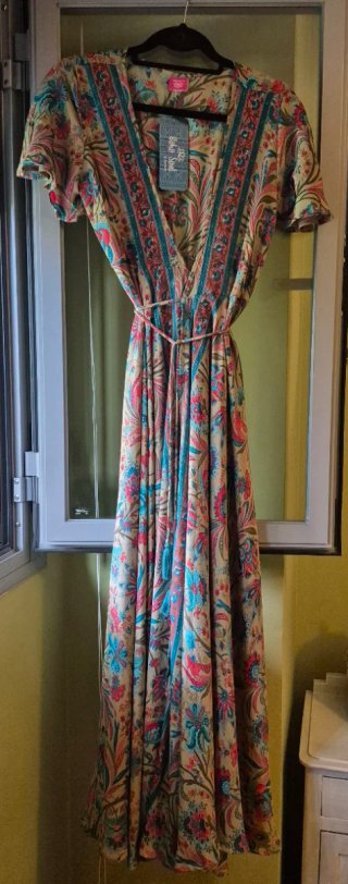 Vestido largo estampado boho