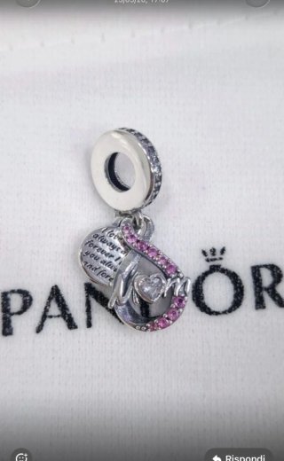 Charm Pandora Mamma Cuore Rosa Argento