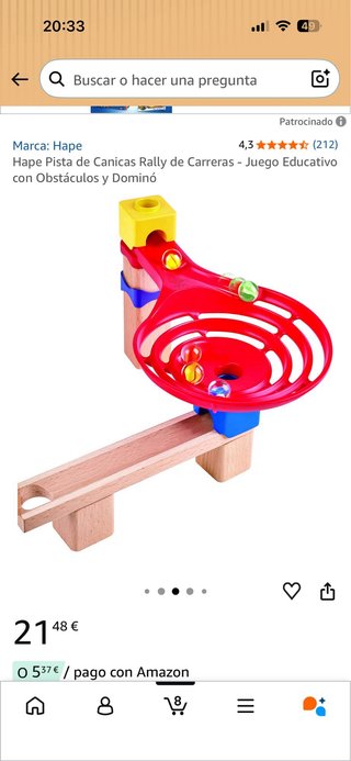 Pista de canicas Hape de madera